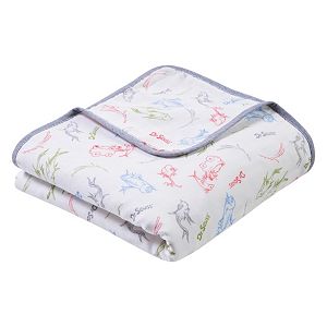 Dr. Seuss New Fish Luxe Muslin Blanket by Trend Lab