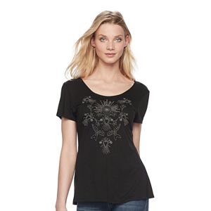 Women's Rock & Republic® Strappy Embroidered Tee