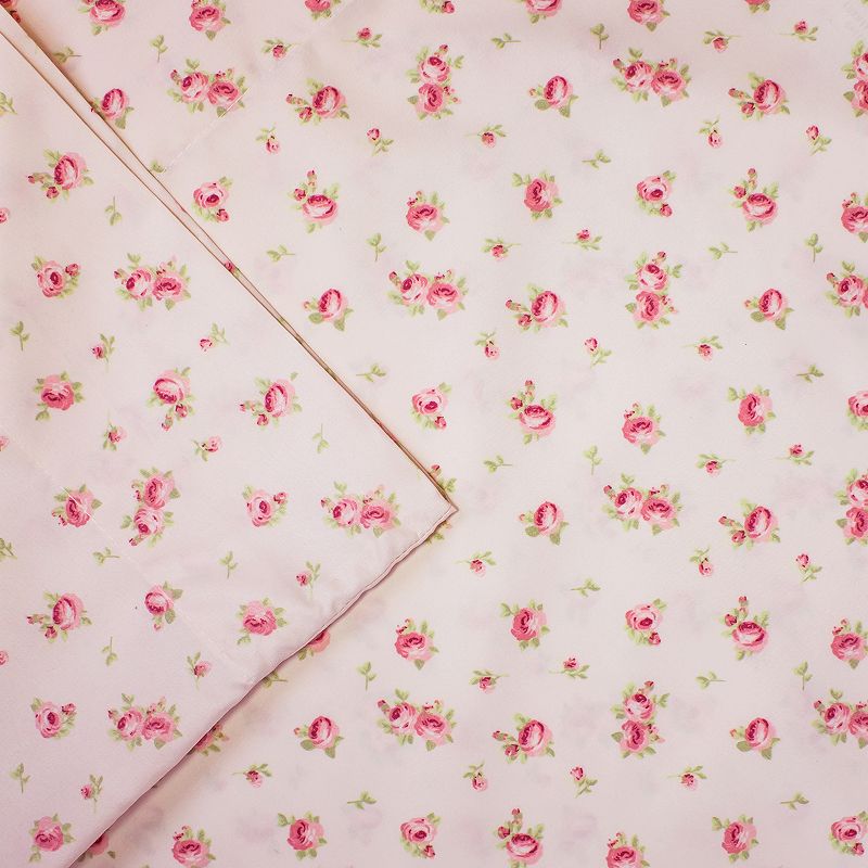 Sweet Rose Print Sheet Set, Pink, Queen Set