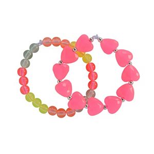 Toddler Girl Carter's 2-pk. Rainbow Hearts Beaded Bracelet Set