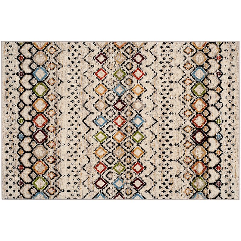 Safavieh Amsterdam Allard Geometric Rug, White, 6.5X9 Ft