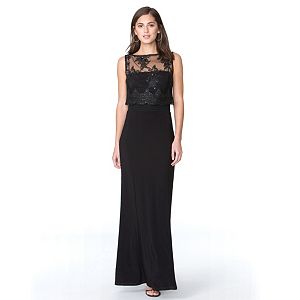 Women's Chaps Sequin Lace-Overlay Evening Gown