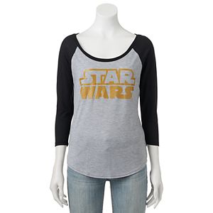 Juniors' Star Wars Logo Raglan Graphic Tee