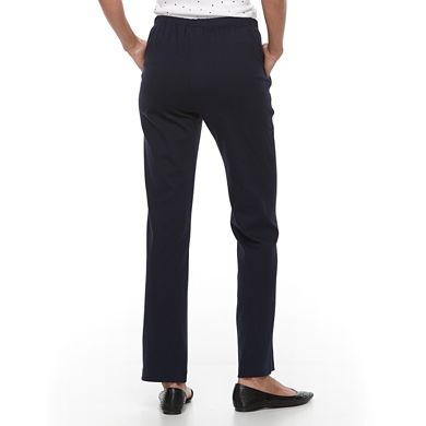 Petite Croft & Barrow® Pull On Straight-Leg Pants