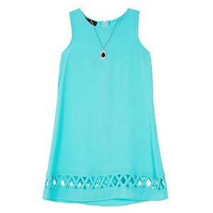 Girls 7-16 IZ Amy Byer Lattice Sheath Dress with Necklace