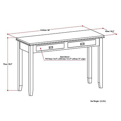 Simpli Home Artisan 2-Drawer Console Table