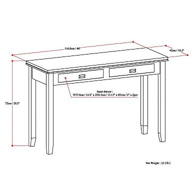 Simpli Home Artisan 2-Drawer Console Table
