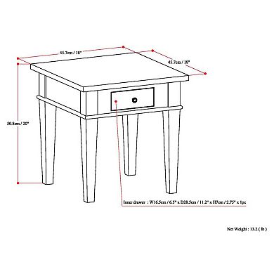 Simpli Home Carlton 1-Drawer End Table