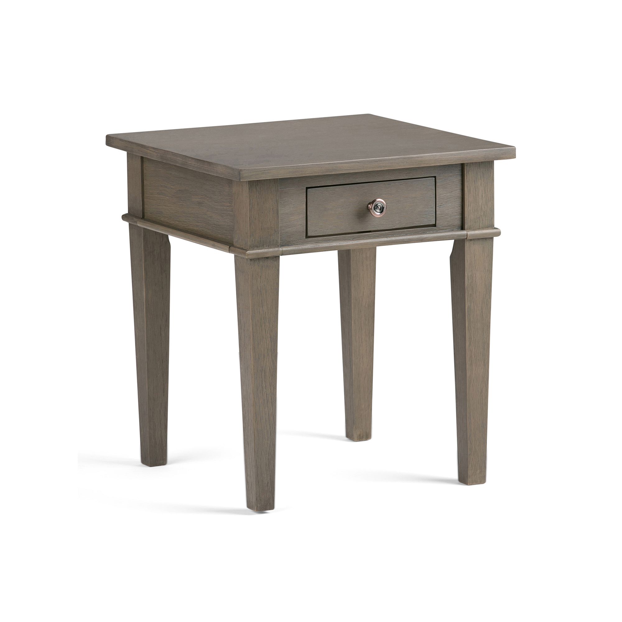 Simpli Home Carlton 1-Drawer End Table, Farmhouse Gray
