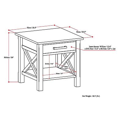 Simpli Home Kitchener 1-Drawer End Table