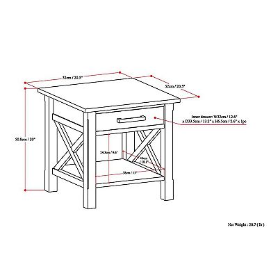 Simpli Home Kitchener 1-Drawer End Table