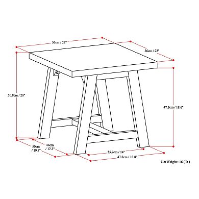 Simpli Home Sawhorse End Table 