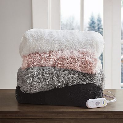 Serta® Leena Shaggy Faux Fur Electric Heated Throw Blanket