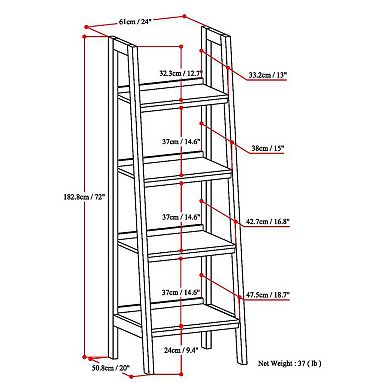 Simpli Home Sawhorse Ladder Bookshelf