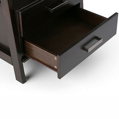 Simpli Home Sawhorse 2-Drawer Ladder Bookshelf