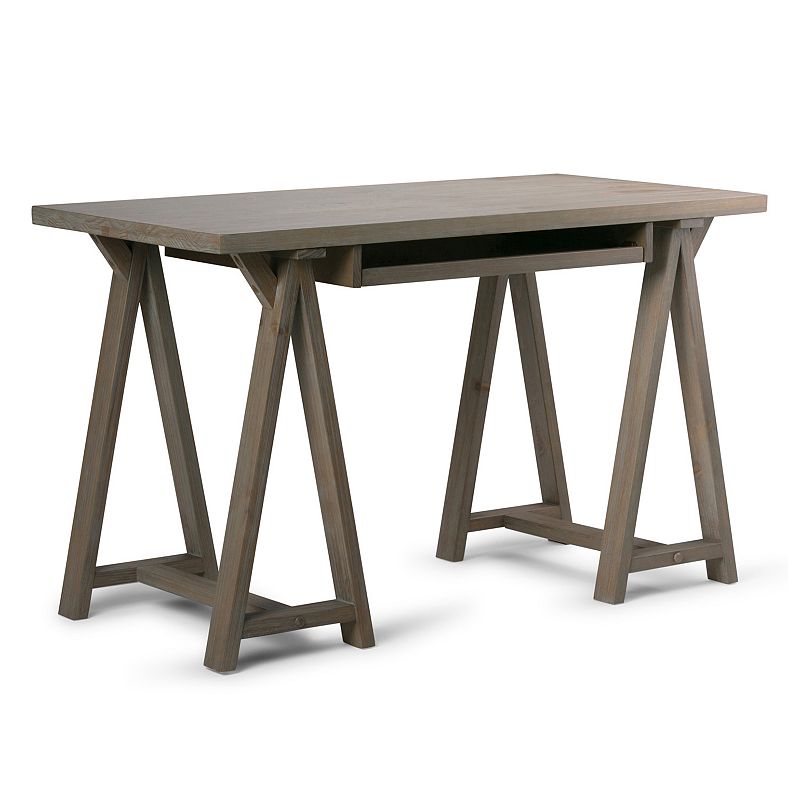 70038620 Simpli Home Sawhorse Desk, Grey sku 70038620