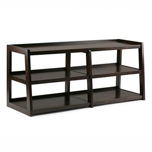 Simpli Home Sawhorse Large 3-Shelf TV Stand