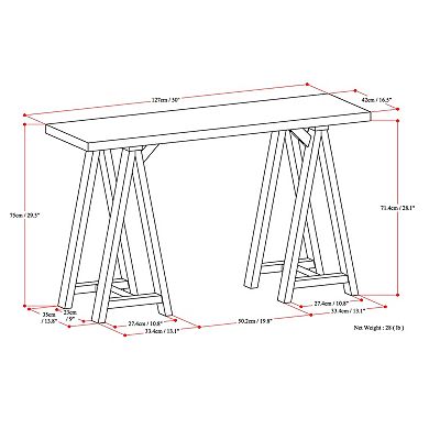 Simpli Home Sawhorse Console Table