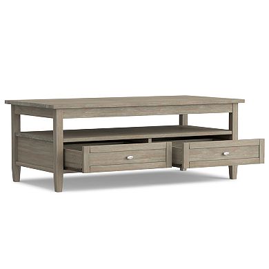 Simpli Home Warm 2 Drawer Shaker Coffee Table