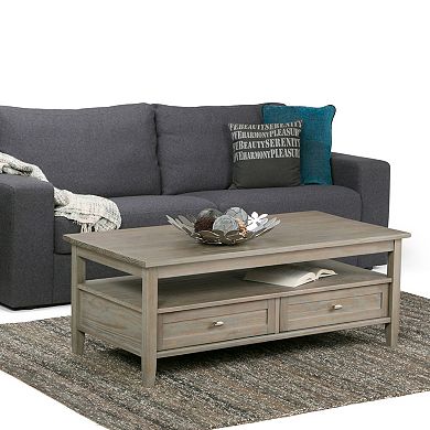 Simpli Home Warm 2 Drawer Shaker Coffee Table