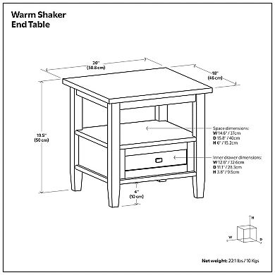 Simpli Home Warm Shaker Contemporary End Table