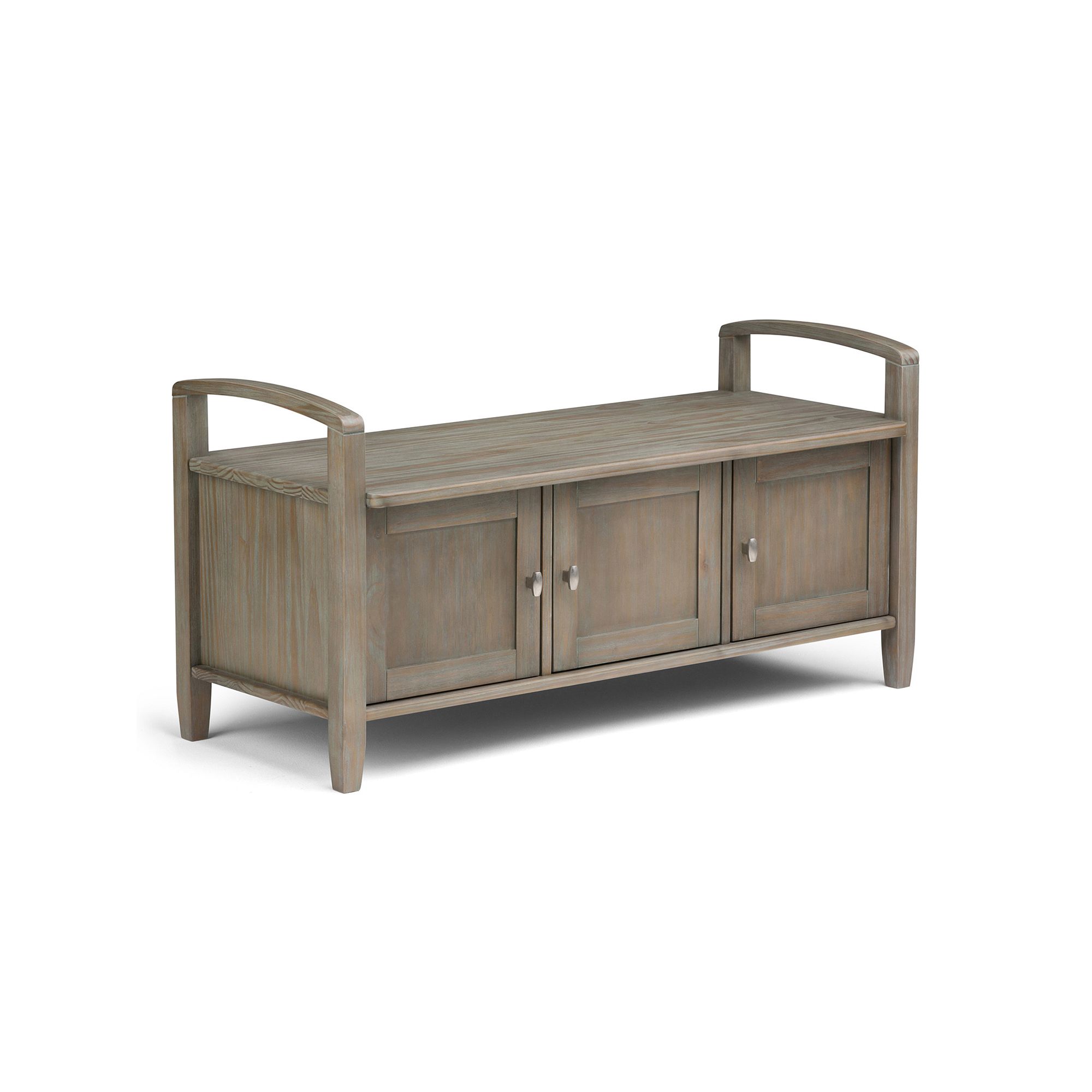 Simpli Home Warm Shaker Storage Bench, Distressed Gray