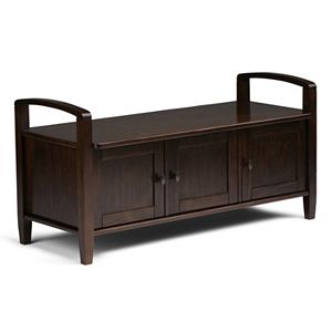 Simpli Home Warm Shaker Storage Bench