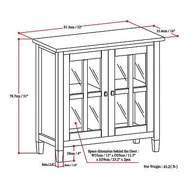 Simpli Home Warm Shaker 2-Door Storage Cabinet