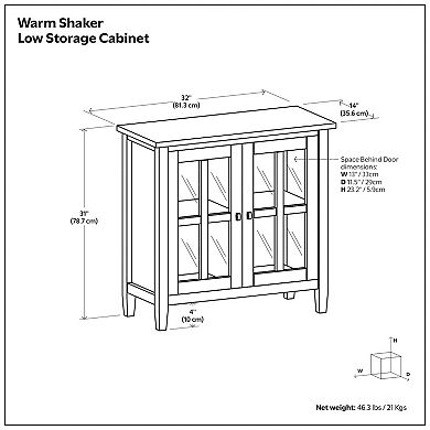 Simpli Home Warm Shaker 2-Door Storage Cabinet