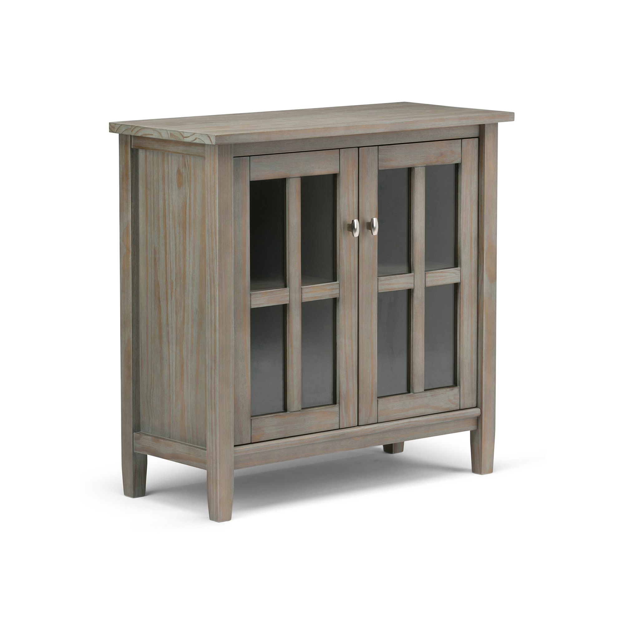 Simpli Home Warm Shaker 2-Door Storage Cabinet, Distressed Gray