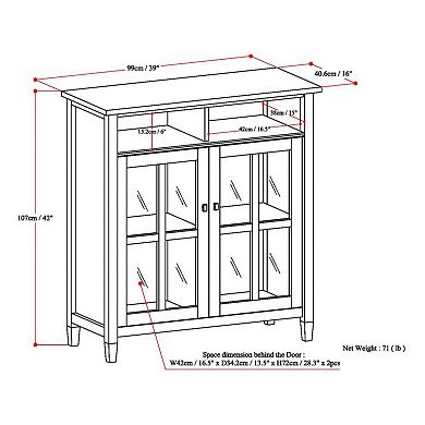 Simpli Home Warm Shaker Storage Cabinet