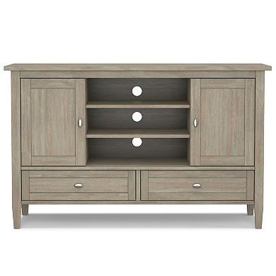 Simpli Home Warm Shaker 2 Drawer Media Storage TV Stand
