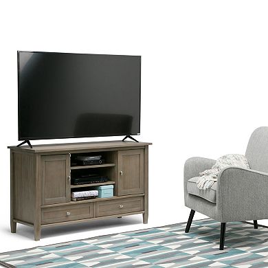 Simpli Home Warm Shaker 2 Drawer Media Storage TV Stand