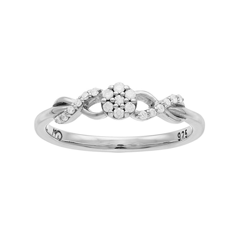 I Promise You Sterling Silver 1/10 Carat T.W. Diamond Flower Promise Ring, 
