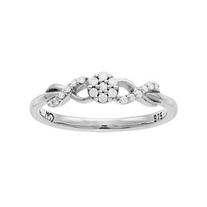 I Promise You Sterling Silver 1/10 Carat T.W. Diamond Flower Promise Ring