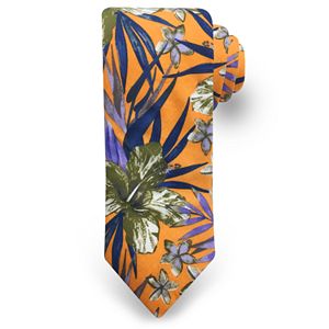 Men's Rooster Tropical Leaf Floral Tie