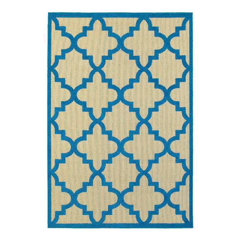 StyleHaven Corisco Quatrefoil Lattice Rug, Blue, 8X11 Ft