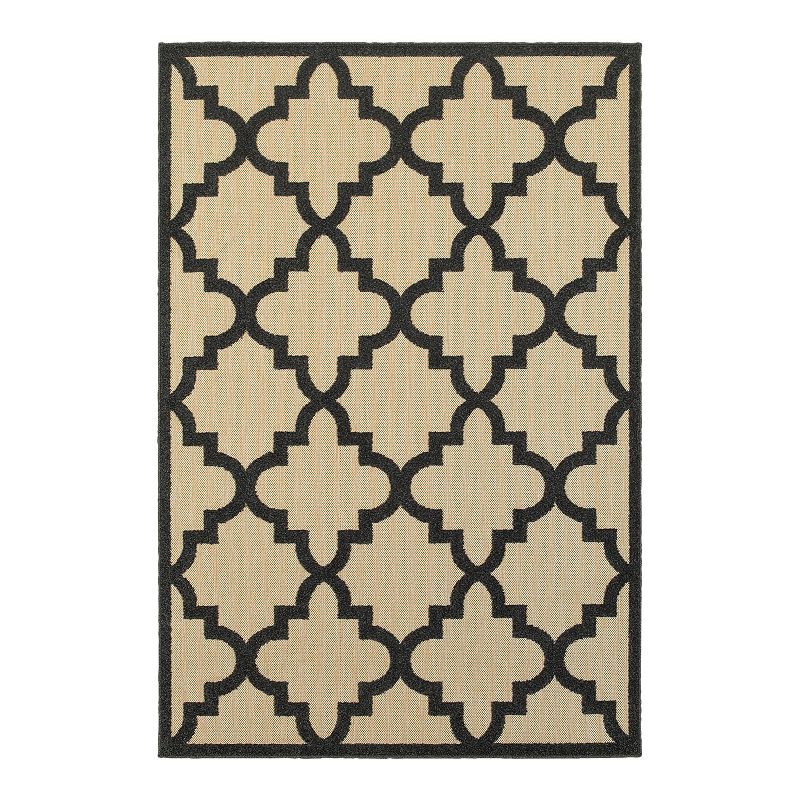 StyleHaven Corisco Quatrefoil Lattice Rug, Black, 8X11 Ft