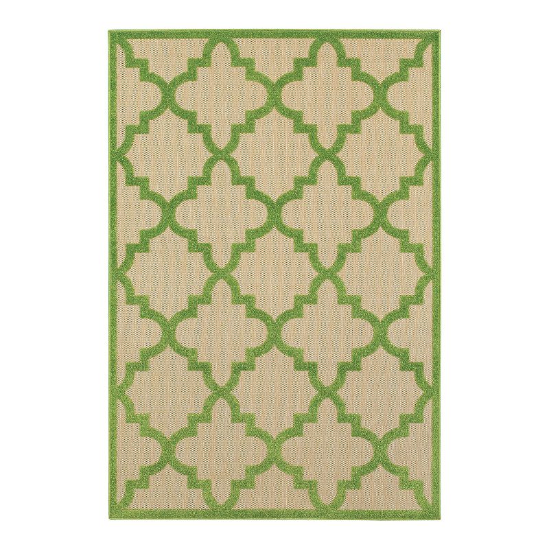 StyleHaven Corisco Quatrefoil Lattice Rug, Green, 10X13 Ft