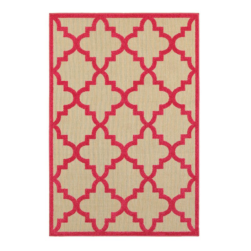 StyleHaven Corisco Quatrefoil Lattice Rug, Pink, 10X13 Ft