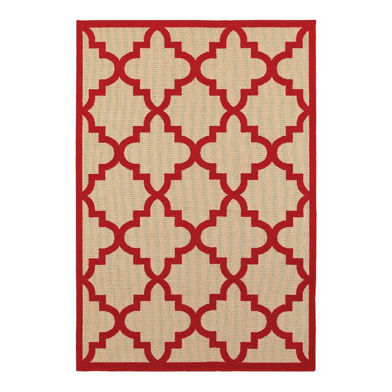 StyleHaven Corisco Quatrefoil Lattice Rug, Red, 8X11 Ft