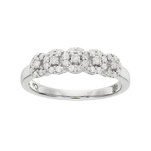 I Promise You Sterling Silver 1/3 Carat T.W. Diamond Halo Promise Ring