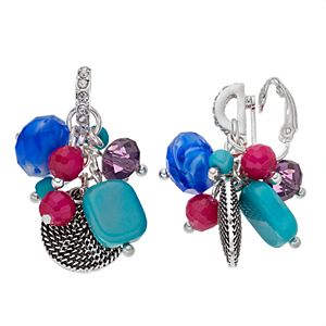 Dana Buchman Beaded Cluster Nickel Free Clip On Earrings