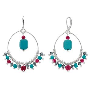 Dana Buchman Shaky Bead Nickel Free Orbital Drop Hoop Earrings