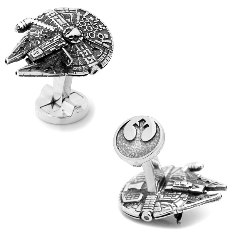 Star Wars 3D Millennium Falcon Cuff Links, Silver
