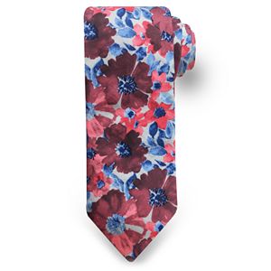 Men's Rooster Watercolor Flower Tie