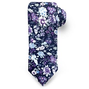 Men's Rooster Scattered Flowers Floral Tie