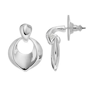 Dana Buchman Concave Hoop Door Knocker Drop Earrings