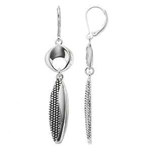 Dana Buchman Concave Hoop & Beaded Marquise Drop Earrings