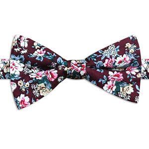 Men's Rooster Floral Pre-Tied Bow Tie